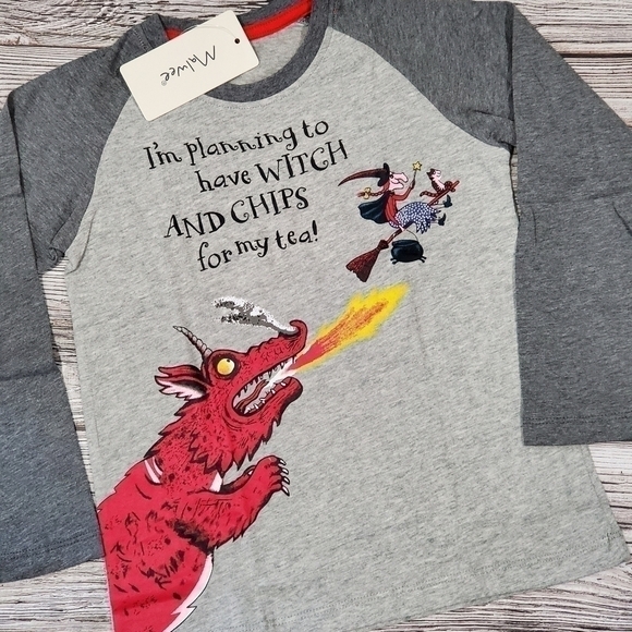 Halloween Fire Breathing Dragon and Witch Raglan & Room on the Broom Bundle - Picture 4 of 5